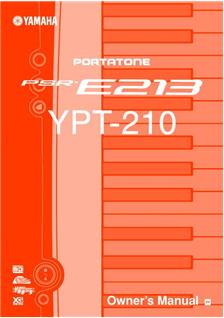 Yamaha YPT 210 manual. Camera Instructions.